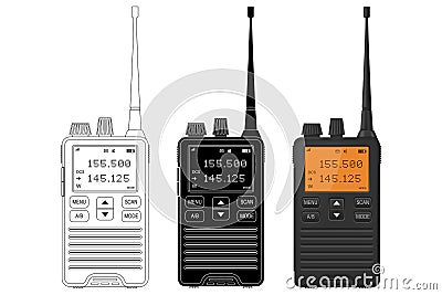 Radio transceivers Vector Illustration