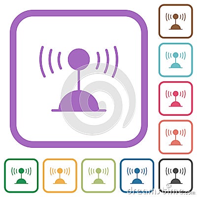 Radio transmitter solid simple icons Vector Illustration