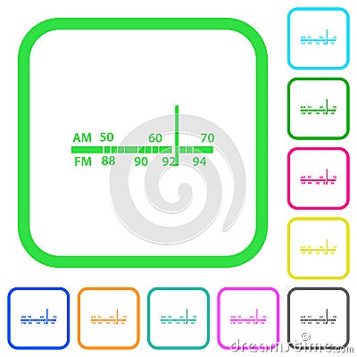 Radio tuner vivid colored flat icons icons Stock Photo