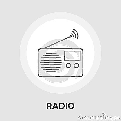 Radio vector flat icon Vector Illustration