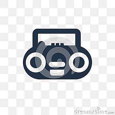 Radio vector icon isolated on transparent background, Radio tra Vector Illustration