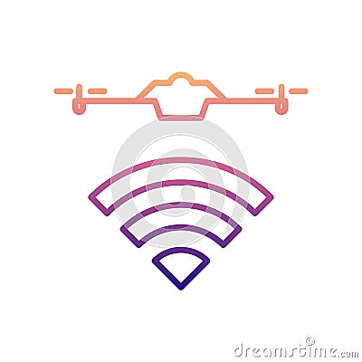 radio wave of the drone nolan icon. Simple thin line, outline vector of Drones icons for ui and ux, website or mobile application Stock Photo