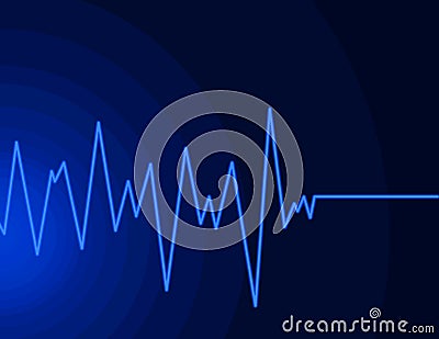 Radio wave - neon blue Stock Photo