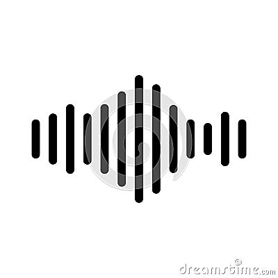 Radio wave or sound wave icon vector isolated, electric signal wave icon, sound wave vector icon Stock Photo