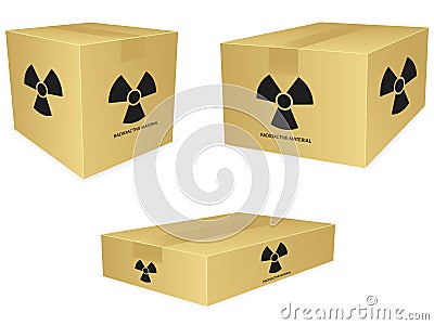 Radioactive Box Icons Vector Illustration