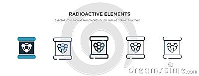 Radioactive elements icon in different style vector illustration. two colored and black radioactive elements vector icons designed Vector Illustration