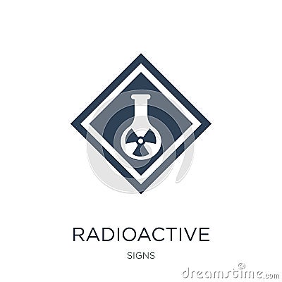 radioactive elements icon in trendy design style. radioactive elements icon isolated on white background. radioactive elements Vector Illustration