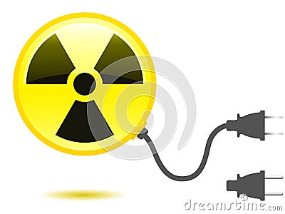 Radioactive icon with connector Vector Illustration