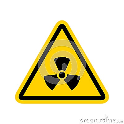 Radioactive icon nuclear symbol. Uranium reactor radiation hazard. Radioactive toxic danger sign design Vector Illustration