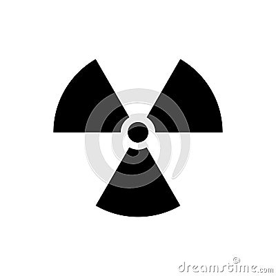 Radioactive threat sign. Black symbol of dangerous radiation Vector Illustration