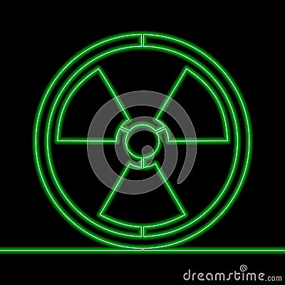 Radioactive toxic symbol. Radiation hazard sign icon neon glow concept Vector Illustration