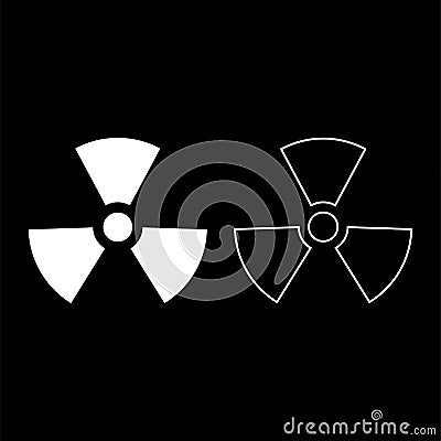 Radioactivity Symbol Nuclear sign icon outline set white color vector illustration flat style image Vector Illustration