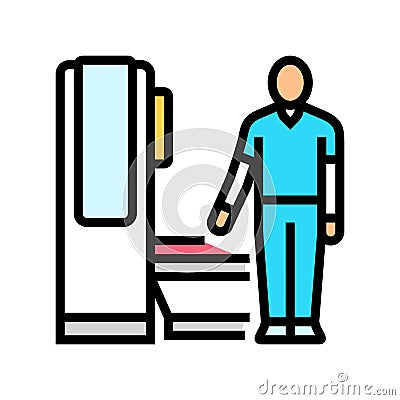 radiologic technologist scanner color icon vector illustration Vector Illustration