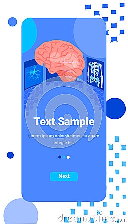 radiologist examining MRI scan of patient brain on smartphone screen health care medical treatment concept Vector Illustration