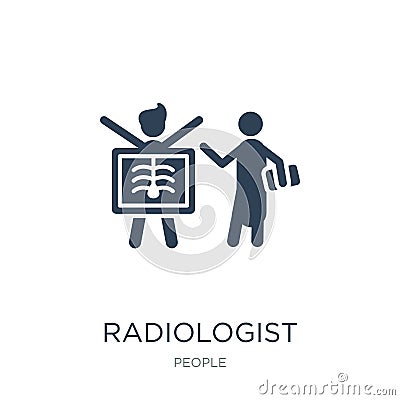 radiologist working icon in trendy design style. radiologist working icon isolated on white background. radiologist working vector Vector Illustration