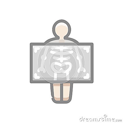 Radiology Radiography bones Icon Symbol Illustration in Flat and Modern Style Stock Photo