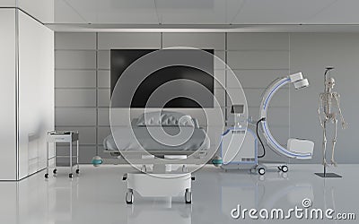 Radiology room with TV screen mock up Cartoon Illustration