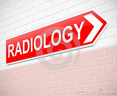 Radiology sign. Stock Photo