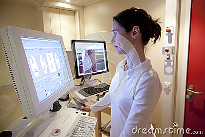 Radiology technician Stock Photo