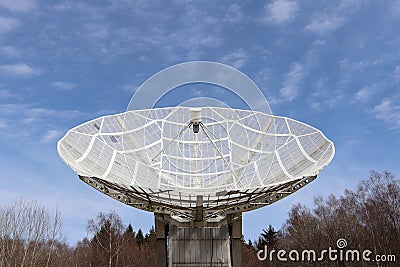 Radiotelescope focus to the sky Stock Photo