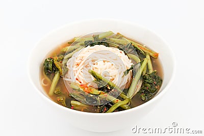 Radish noodle on white background Stock Photo