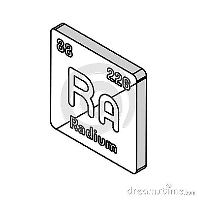 radium chemical element isometric icon vector illustration Cartoon Illustration