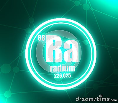 Radium chemical element. Stock Photo