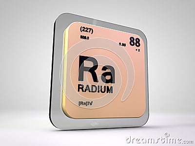 Radium - Ra - chemical element periodic table Cartoon Illustration