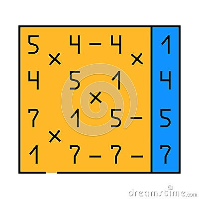radix sort algorithm icon color illustration Vector Illustration