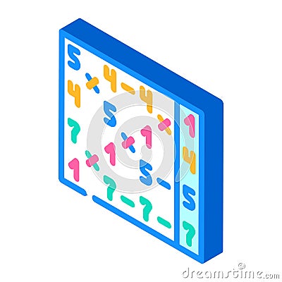 radix sort algorithm isometric icon vector illustration Vector Illustration