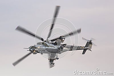 RADOM, POLAND - AUGUST 22: MI-24 Hind display during Air Show 20 Editorial Stock Photo