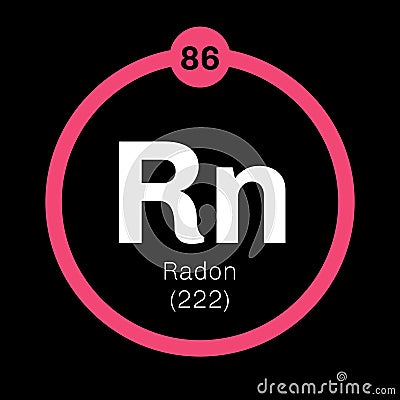 Radon chemical element Vector Illustration