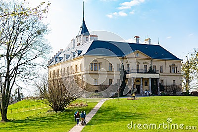 Radun Castle, Czech Republic, 7 April 2019 - Tourists going to Radun castle in Czech Republic Editorial Stock Photo