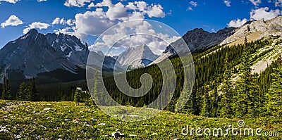 Rae Glacier and Elbow Lake Stock Photo