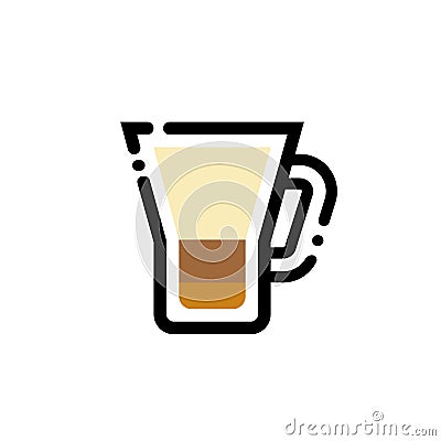 Raf. Coffee cup line art illustration. Line icon- cup Vector Illustration