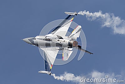 Belgian Air Component Belgian Air Force General Dynamics F-16AM Fighting Falcon fighter aircraft. Editorial Stock Photo