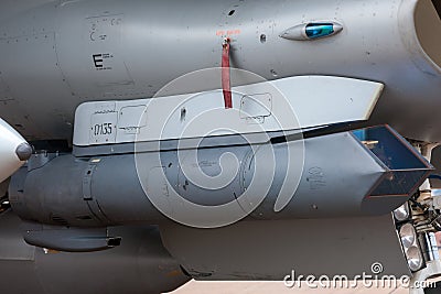 Lockheed Martin AN/AAQ-33 Sniper targeting pod for military aircraft Editorial Stock Photo