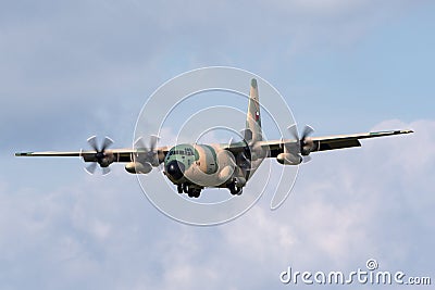 Royal Air Force of Oman Lockheed Martin C-130J Hercules military transport aircraft. Editorial Stock Photo
