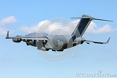 RAF Globenaster lifting off from the runway Editorial Stock Photo