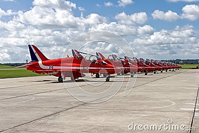 The RAF Red Arrows Aerobatic Display Team Editorial Stock Photo