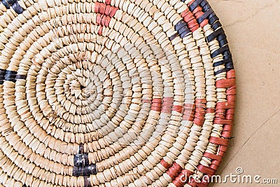 Raffia Place Mat Extra Rough Plaiting Grunge Stock Photo