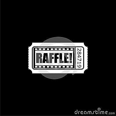 Raffle ticket isolated on black background Stock Photo