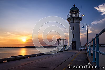 Raffles Marina Lighthouse Stock Photo