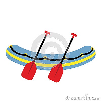 Raft transportation cartoon character side view vector illustration Vector Illustration