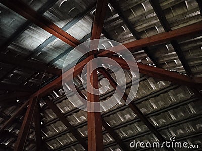Rafter is a component of the roof structure. It has the function Stock Photo