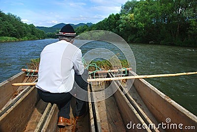 Rafter on the Dunajec Editorial Stock Photo