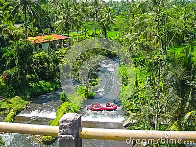 Rafting in the canyon on Balis mountain river Stock Photo