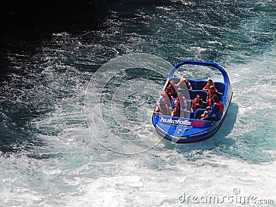 Jetboat ride at Huka falls Editorial Stock Photo
