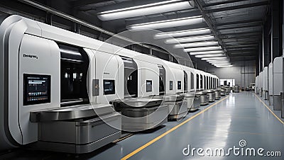 rafting precision: exploring the CNC machine realm. generative AI Stock Photo