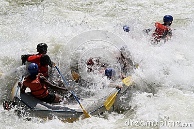 Rafting on a river Editorial Stock Photo